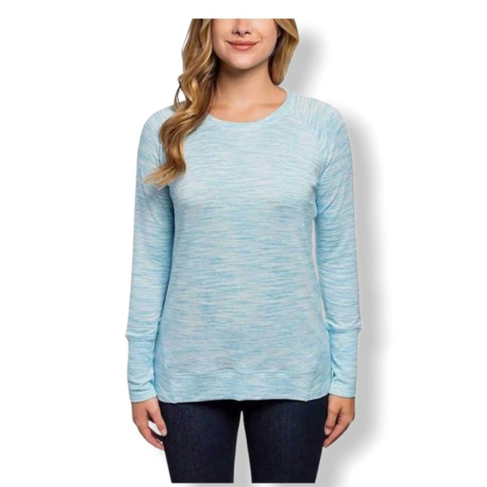 {Champion} Elite Marled Blue Sweater